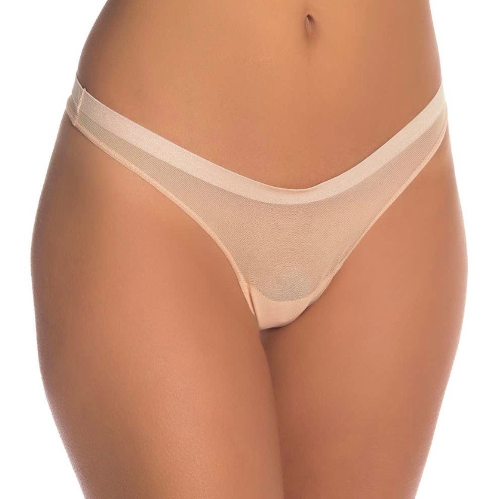 Free People‎ nude sheer Roxanne thong Large new